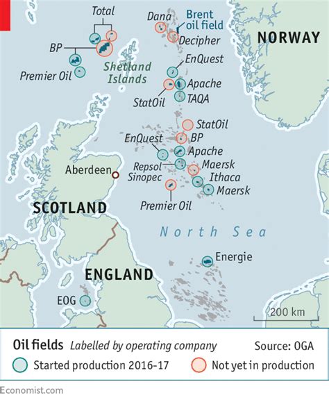 Norwegian North Sea Oil Fields Map