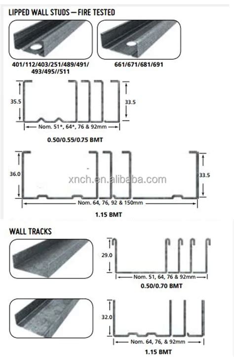 High Tensile Galvanized Steel Stud Sizes Metric - Buy Structural Steel Studs,Metal Studs Sizes ...