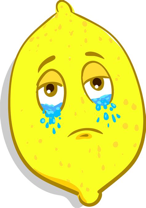 A sad crying lemon vector or color illustration 35400478 Vector Art at Vecteezy