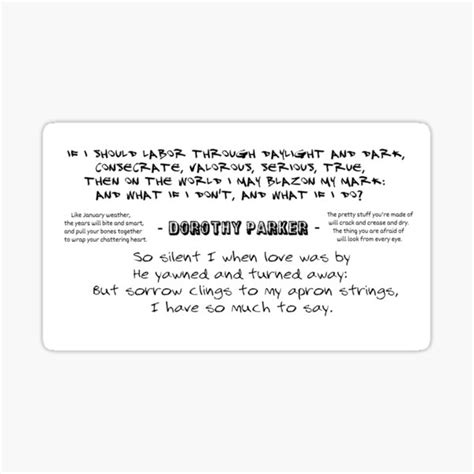 "Dorothy Parker Poetry Quotes" Sticker for Sale by Grace-sPlace | Redbubble