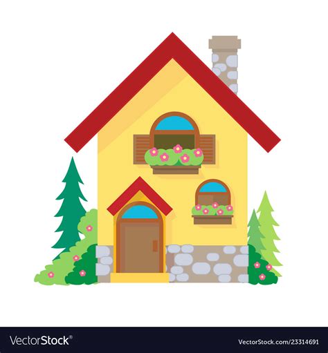 House cartoon or clipart Royalty Free Vector Image