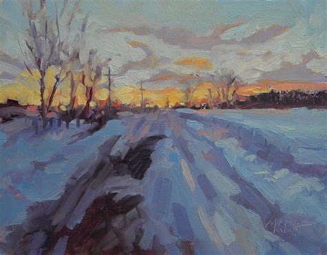 Heidi Malott Original Paintings: Winter Sunset 11x14" Landscape Oil ...