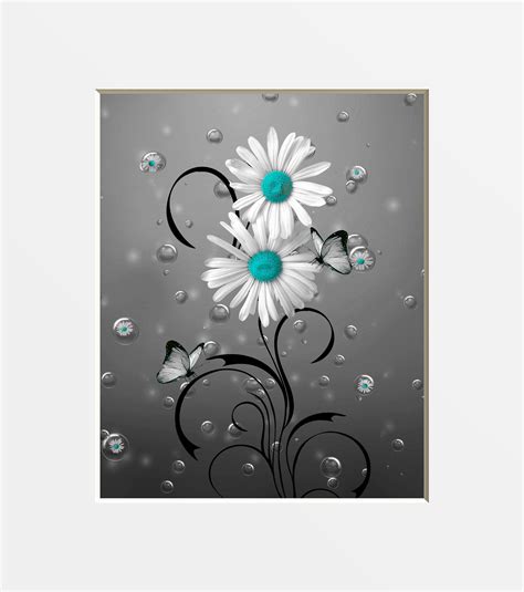 Aqua Wall Decor Bathroom Aqua Wall Art Pictures Daisy - Etsy