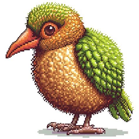 Premium Photo | A pixel cute baby kakapo illustration