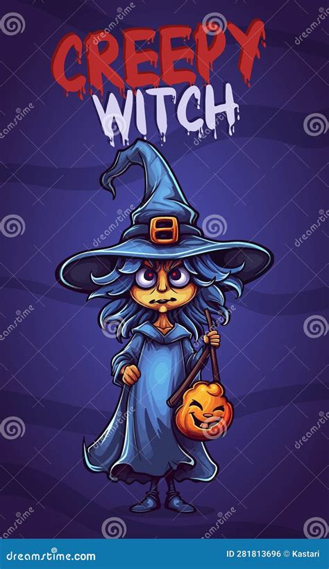 Vector Art, Illustration of Creepy Witch Stock Vector - Illustration of hallowen, creepy: 281813696