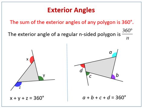 Exterior Angles of Polygons (examples, solutions, videos, worksheets, activities)