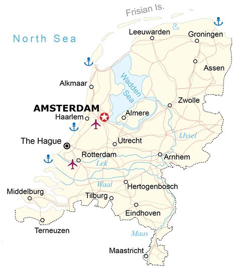 Map of Netherlands - Cities and Roads - GIS Geography