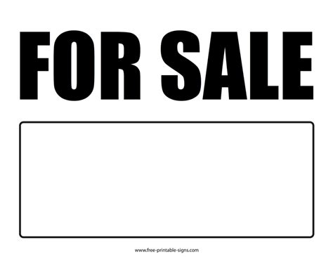 Printable For Sale Signs – Free Printable Signs