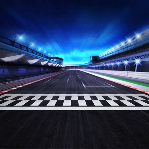 Race Track Finish Line Night Scene Racing Competition Photo Backdrop M ...