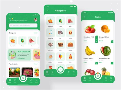 Gronik - Grocery Shop Mobile App | Mobile app design, Mobile app design templates, Grocery