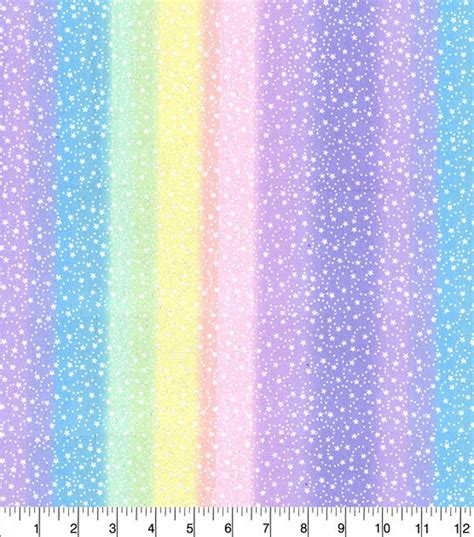 Pastel Rainbow Stars Fabric Rainbow Stripes With Stars - Etsy