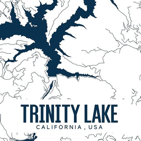 Trinity Lake Printable Map Trinity Lake California Wall Art - Etsy