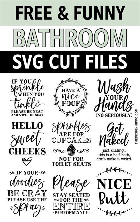 10 Free Bathroom Quotes SVG Bundle - DIY Farmhouse Signs | Svg quotes, Cricut svg files free ...