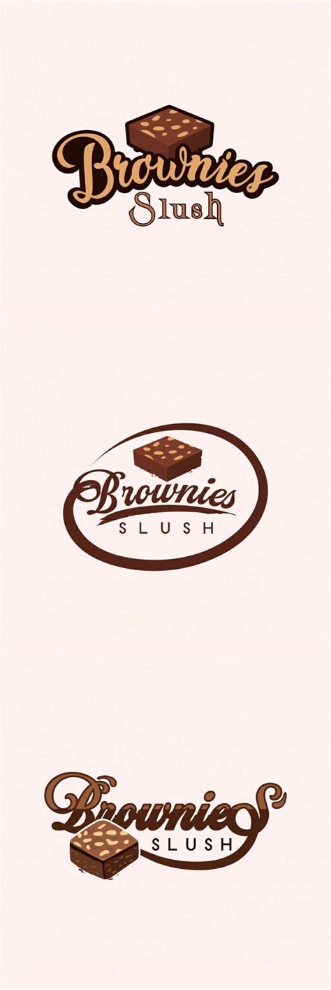 four different logos for brownies club, including one with chocolate and the other with cream