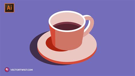 How to Create an Isometric Vector Coffee Cup in Illustrator (Flat Illustration Style) - Vectortwist