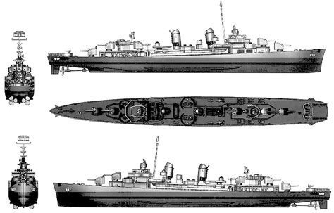 Layout of a Fletcher-class destroyer Naval History, Military History, Fletcher Class Destroyer ...