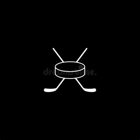 Hockey Stick Icon. White Filled Illustration. Hockey Stick Symbol On ...