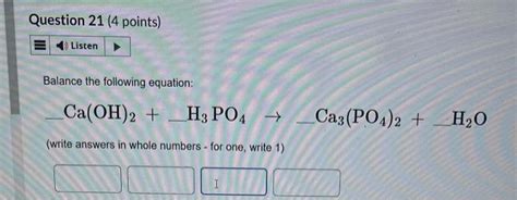 Solved Balance the following equation: | Chegg.com