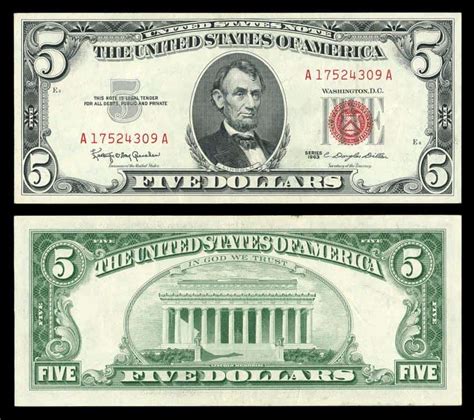 1963 $5 Dollar Bill Value: Are Bills With Red And Green Seals Worth ...