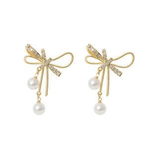 Elegant Pearl Bow Earrings – Ever Adorned