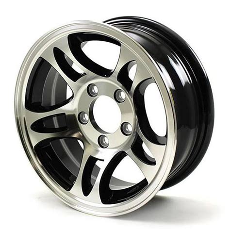 13X5 5-Lug on 4.5" Aluminum S5 Trailer Wheel - Black - S535545B