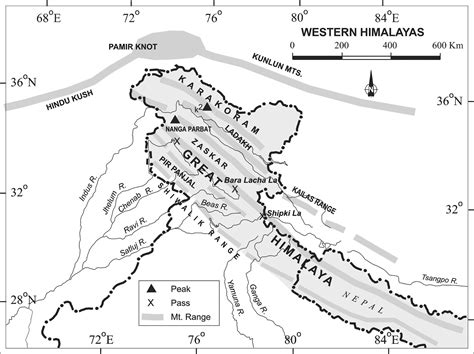 UPSC general studies and current affairs 2015: Western Himalayas of India Map