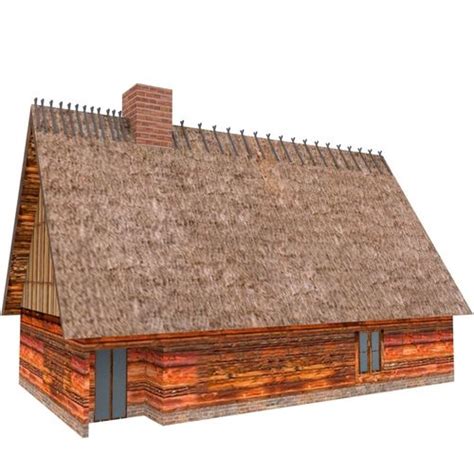 3D model Wood and Straw Roof House | CGTrader