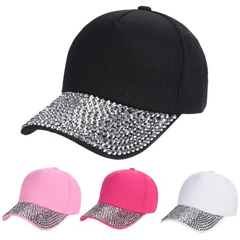 Summer Women New Fashion Baseball Cap Rhinestone Paw Shaped Snapback ...