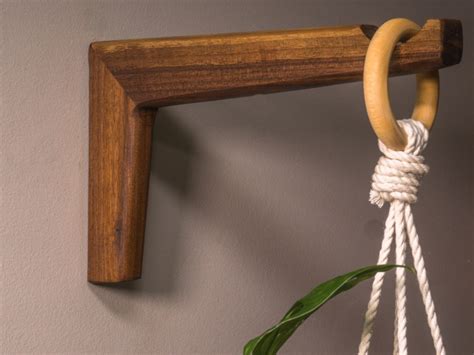 Indoor Hanging Plant Hook, Modern Plant Hanger, Wooden Wall Hook for Plants - Etsy