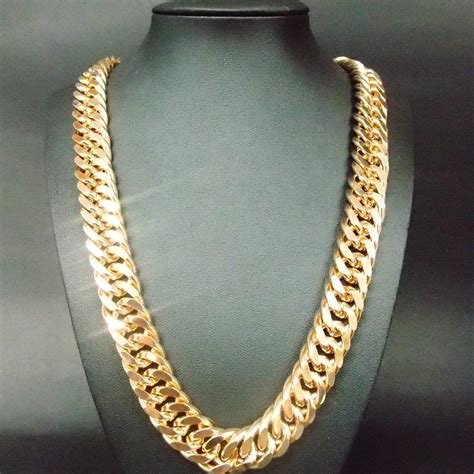 15MM HIP HOP 30" 24K Yellow Gold Filled Men Huge Heavy Chain(Curb ...