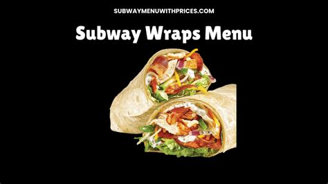 Subway Wraps Menu 2024