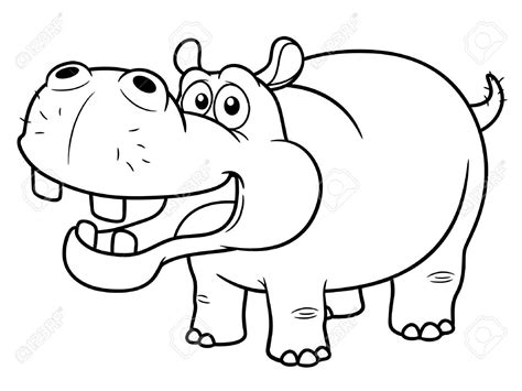 Hippo Outline Drawing at PaintingValley.com | Explore collection of ...