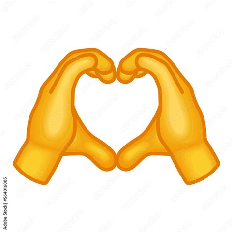 Two hands forming a heart shape Large size of yellow emoji hand Stock ...