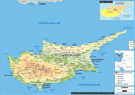 Cyprus Map (Physical) - Worldometer