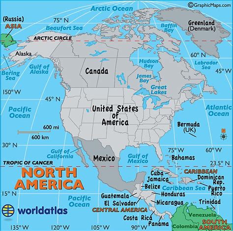 North America Map / Map of North America - Facts, Geography, History of North America ...