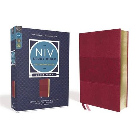 Niv Study Bible, Fully Revised Edition, Large Print, Leathersoft ...