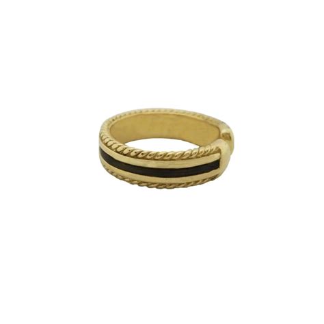 Gold Elephant Hair Ring with Twisted Edges