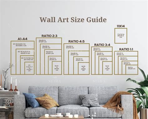 Wall Art Size Guide, Standard Frame Sizes Guide, Living Room Frame Sizes, Poster Sizes Guide ...