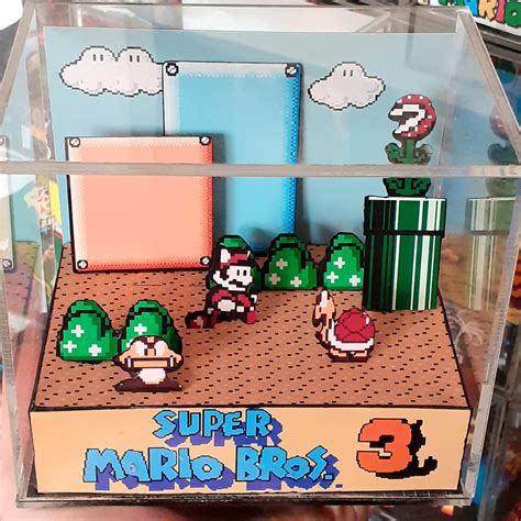 Super Mario Bros 3 Cube Diorama 3D Videogame Gift for | Etsy