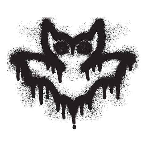 Bat graffiti icon with black spray paint 26365313 Vector Art at Vecteezy