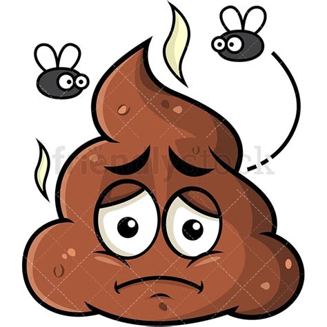 Stinky Poop Going Bad Emoji Cartoon Vector Clipart - FriendlyStock