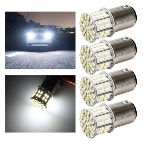 1157 LED Light Bulbs, EEEkit 4pcs 12V Super Bright 1157 50-SMD LED Light 6000K-6500K White, Car ...