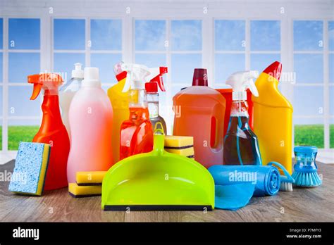 Assorted cleaning products Stock Photo - Alamy