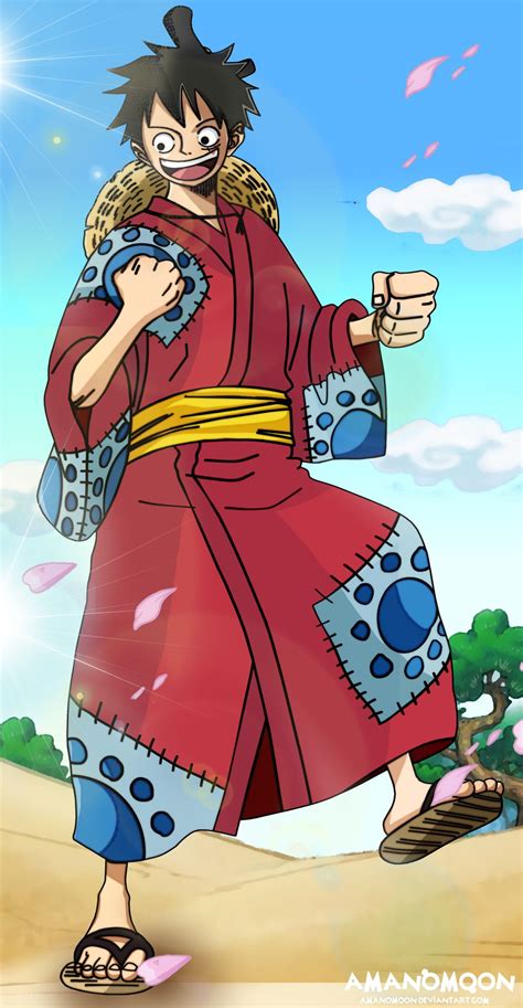 One Piece Luffy Tarou Kimono Anime Manga Colored by Amanomoon | Kimono anime, One piece luffy ...