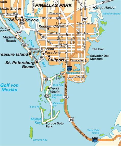 Map St. Petersburg FL, Florida, USA. Maps and directions at hot-map.