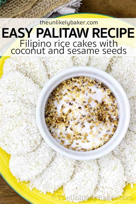 Palitaw Recipe (Filipino Rice Cakes with Coconut and Sesame Seeds) - The Unlikely Baker®