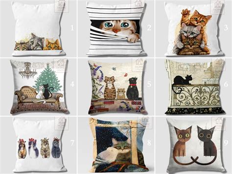 Cat Pillow Covers, Cat Throw Pillow Cases, Cat Outdoor Cushion, Cute Cat Pillow Case, Black Cat ...