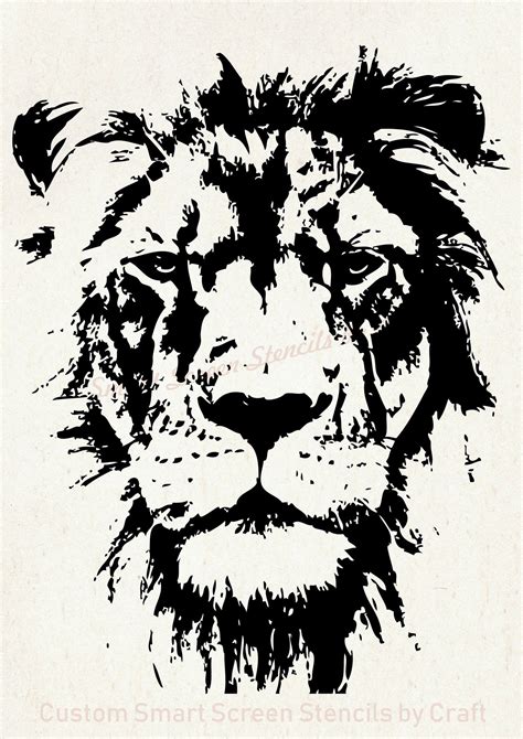 Hand Drawn Lion's Head Silkscreen Stencil Reusable - Etsy Australia | Lion art, Lion stencil ...