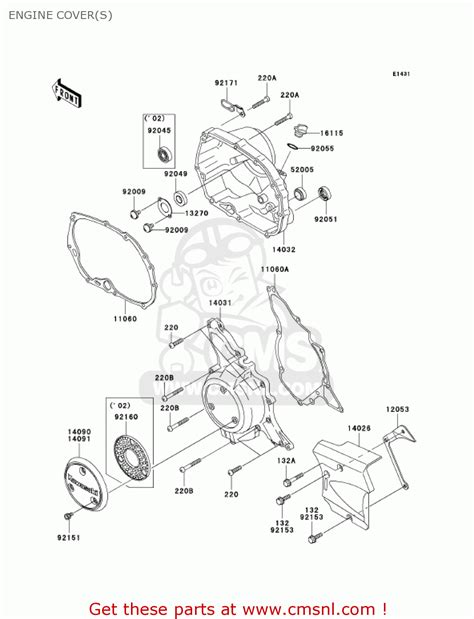 Kawasaki KLX110-A1 KLX110 2002 USA CALIFORNIA CANADA ENGINE COVER(S ...