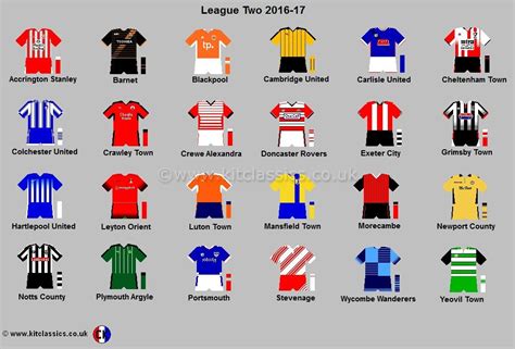 English League 2 team colours for 2016-17. | English league, Team colors, Poster